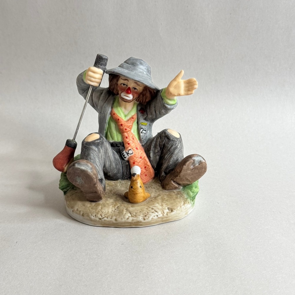 Emmett Kelly Jr Flambro Golfing Clown Figurine Sad Sam Golfer Vintage Decor